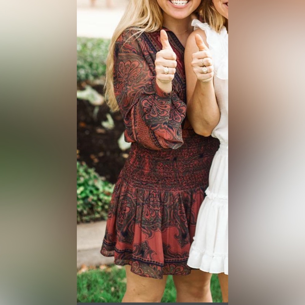 Free People Roman Paisley Mini Dress